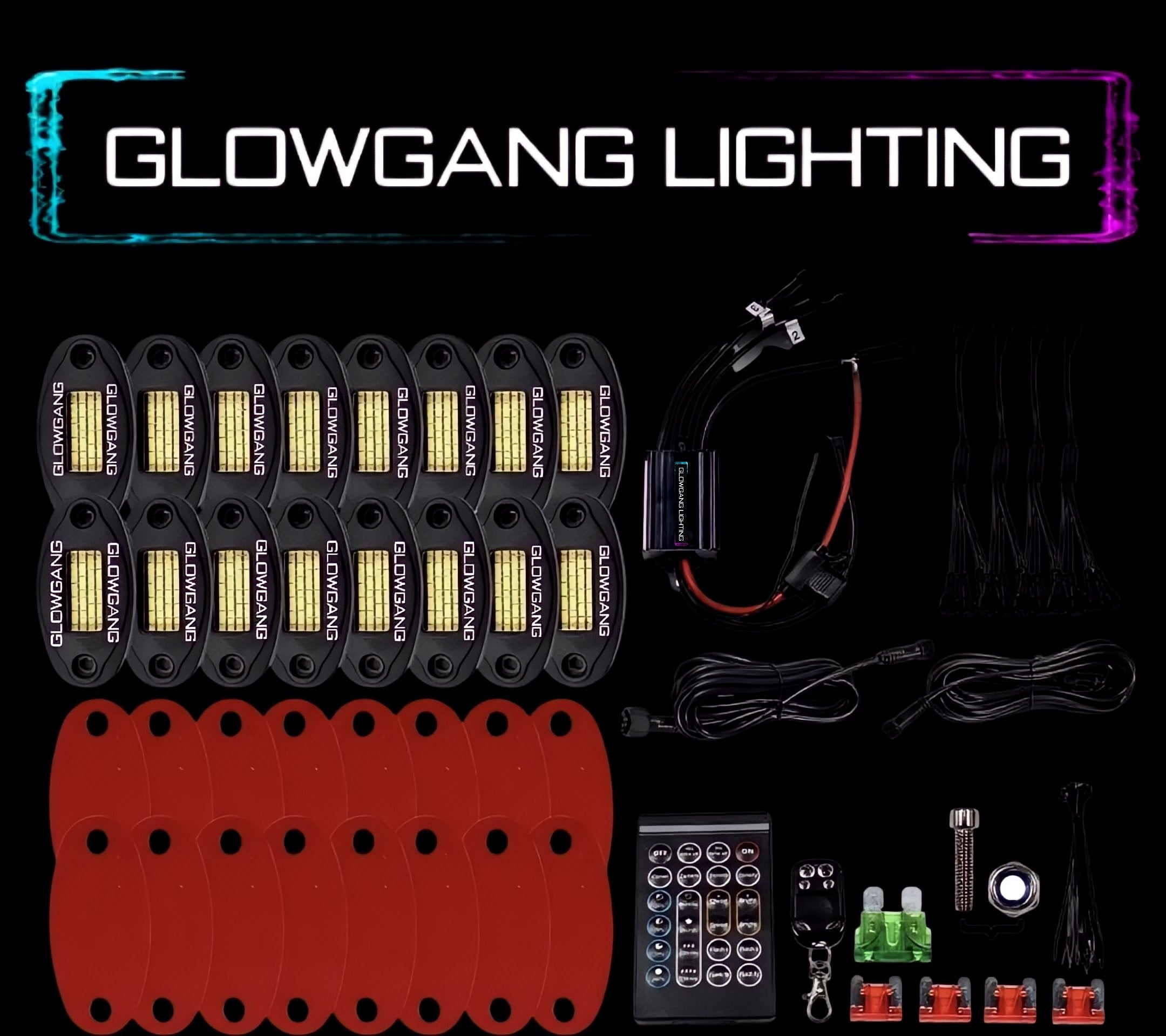 GLOWGANG 48LED HIGH INTENSITY PURE WHITE ROCK LIGHT KIT