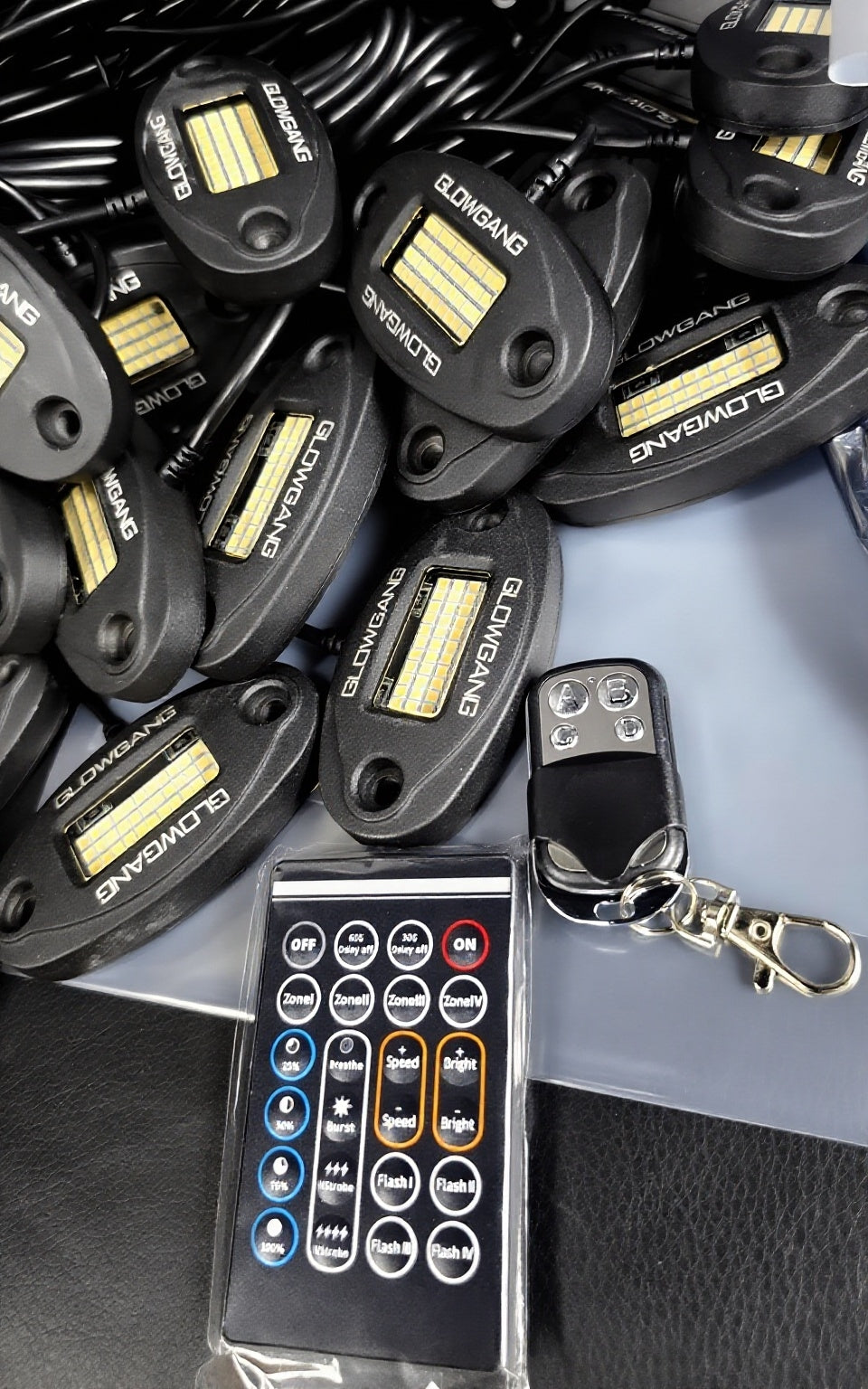 GLOWGANG 48LED HIGH INTENSITY PURE WHITE ROCK LIGHT KIT